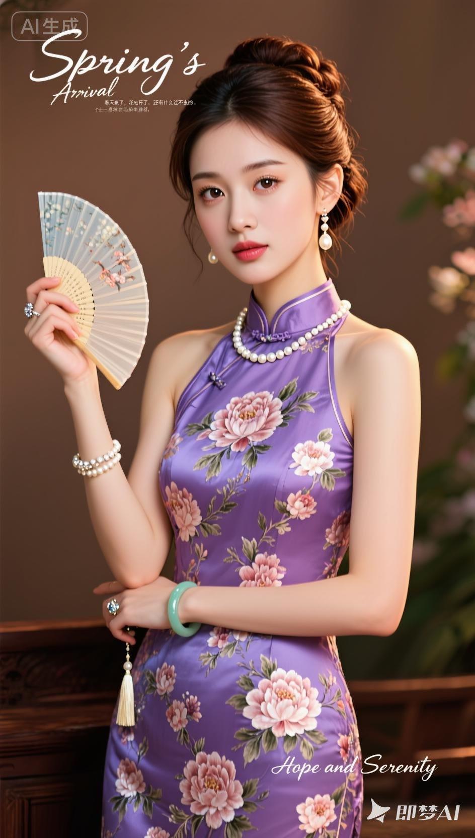 春日雅韵，花间美人，希望与宁静并存。