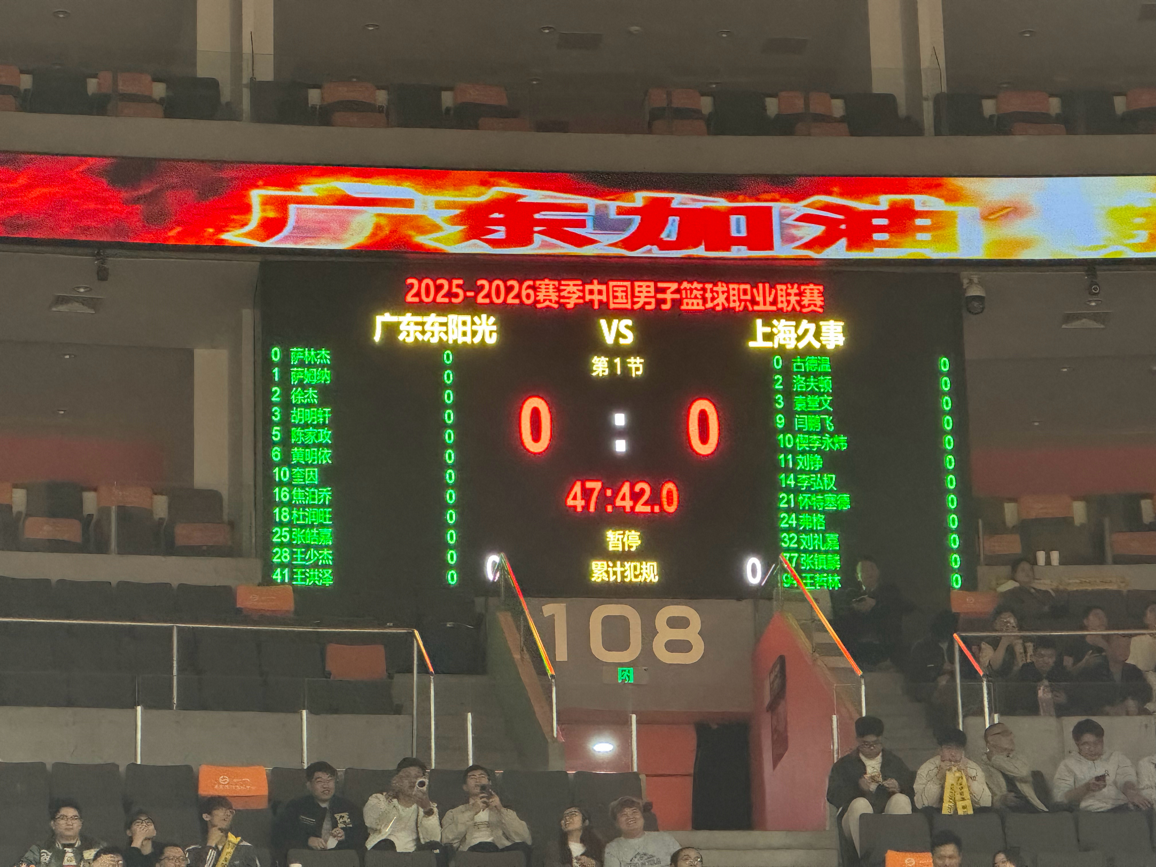 洛夫顿进入12人名单，临场决定是否出场，同时闫鹏飞替换崔晓龙。上海久事大鲨鱼上海