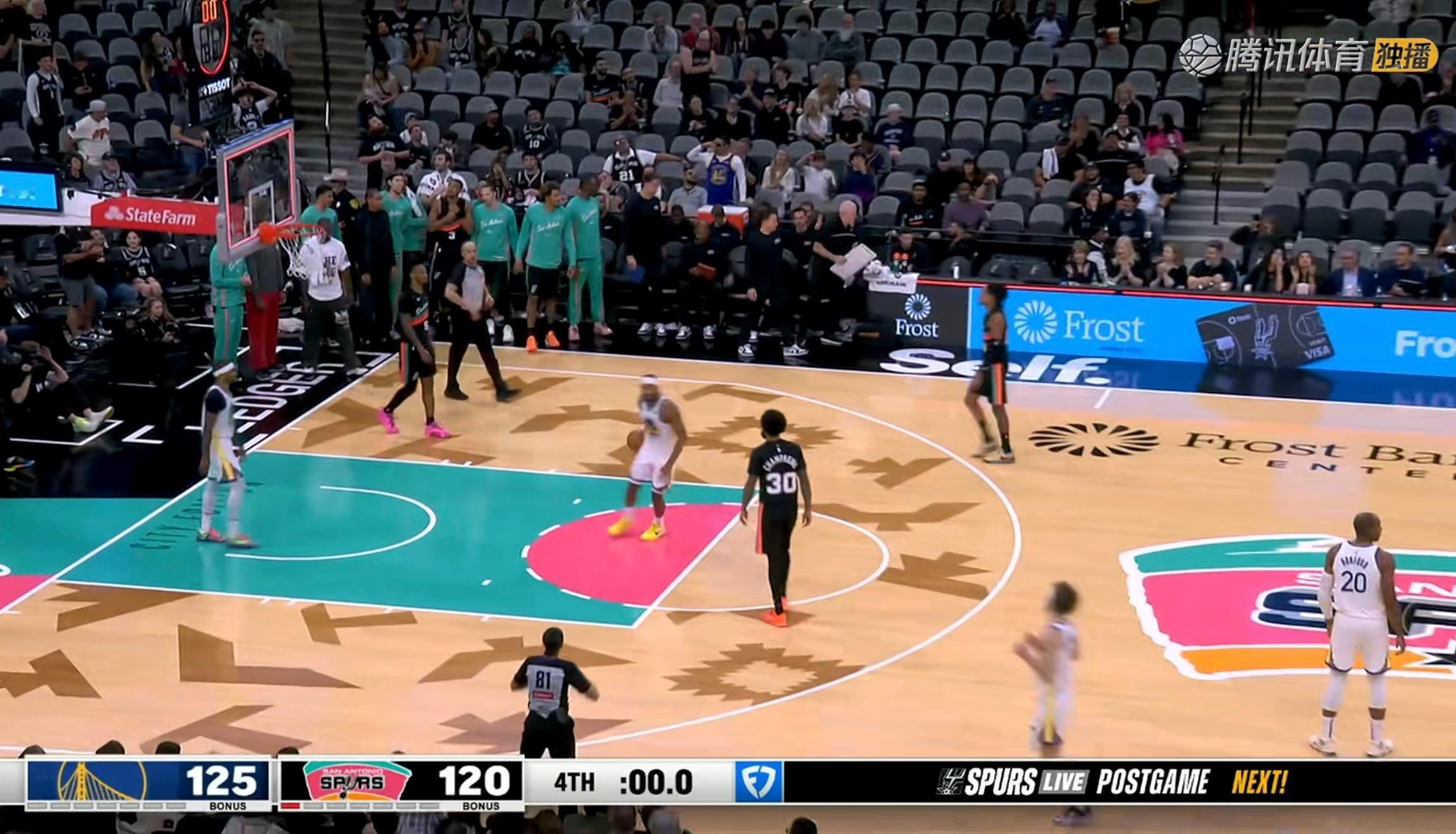 勇士125:120战胜马刺！完成16分大逆转！库里狂砍44分5篮板5助攻！其中第