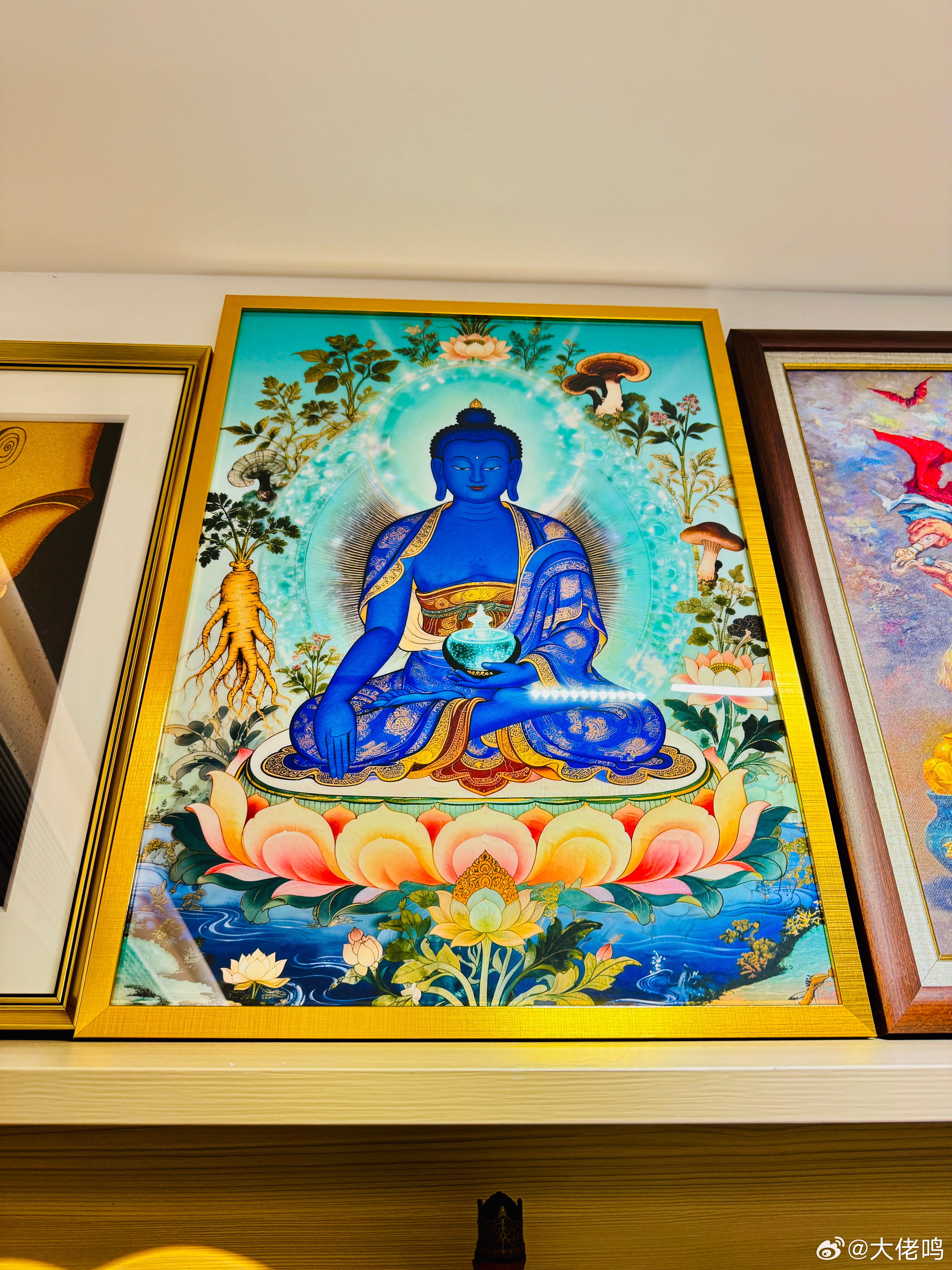 这张药师琉璃光如来唐卡十分殊胜，已入驻鸣聊体育 工作室 唐卡艺术南无药师琉璃光如