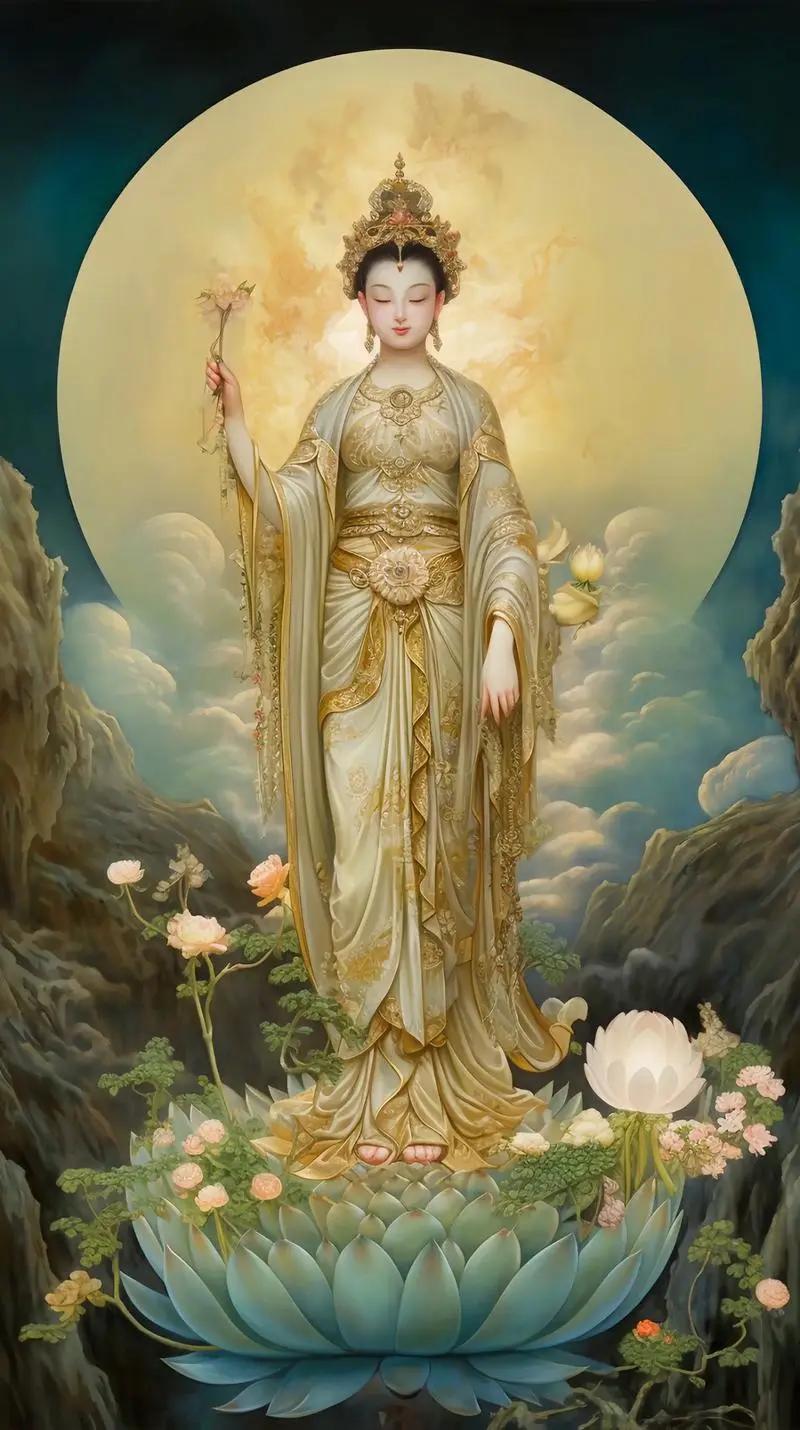 恭迎月光菩萨的圣像集
农历八月十五日是月光菩萨的圣诞日，代表着光明和智慧的月光菩