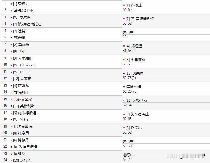 布里斯班WTA500资格赛首轮
郭涵煜🇨🇳以3-6/6-3/6-4逆转利斯?