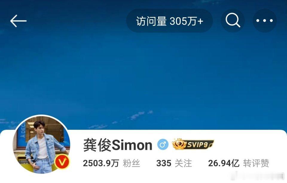龚俊 微博访问量305万了啊！地球超新鲜大爆综艺，俊子有效刷脸，有效吸粉[goo
