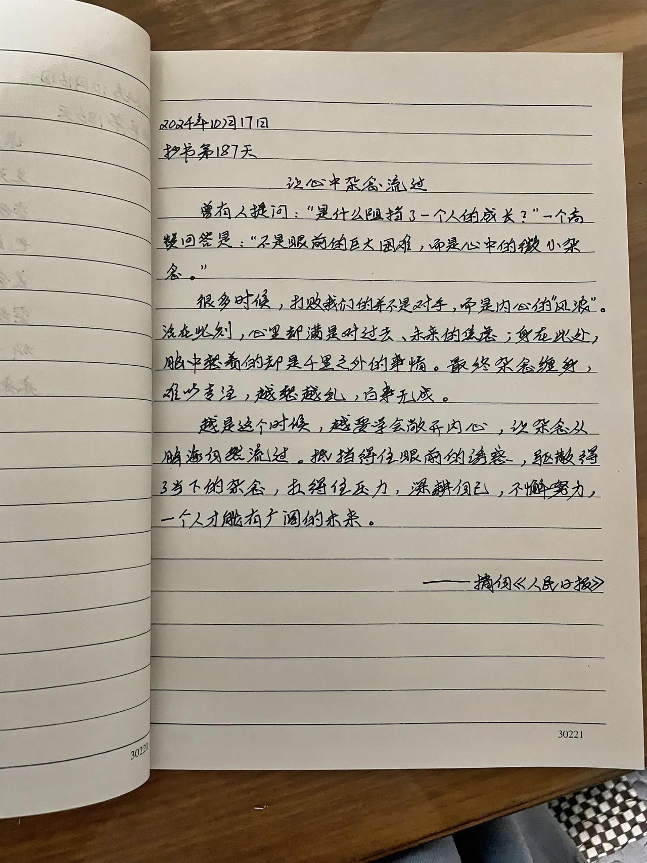 抄书第187天
让心中杂念流过
