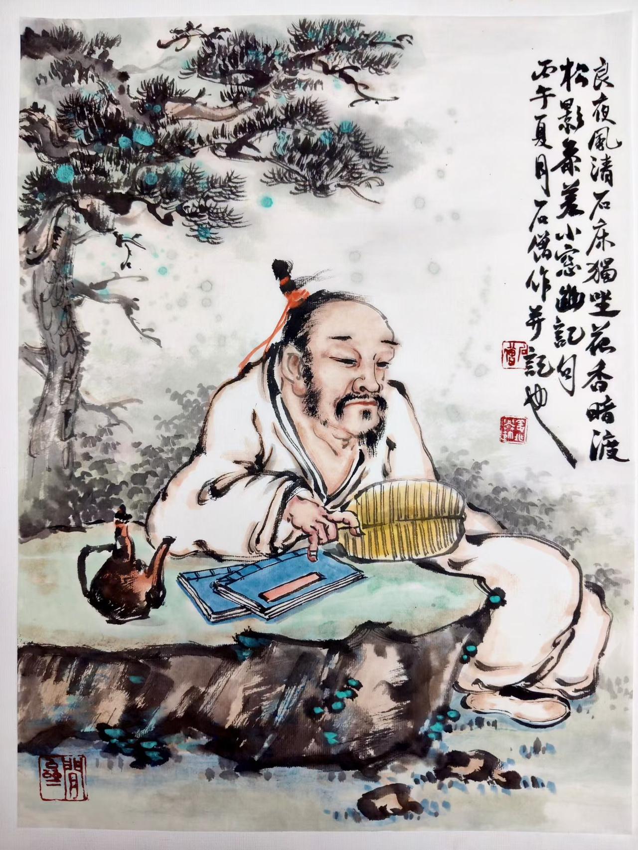 以形写神，墨韵传心——石僧人物画的艺术境界与精神求索
 
石僧的人物画融汇传统笔