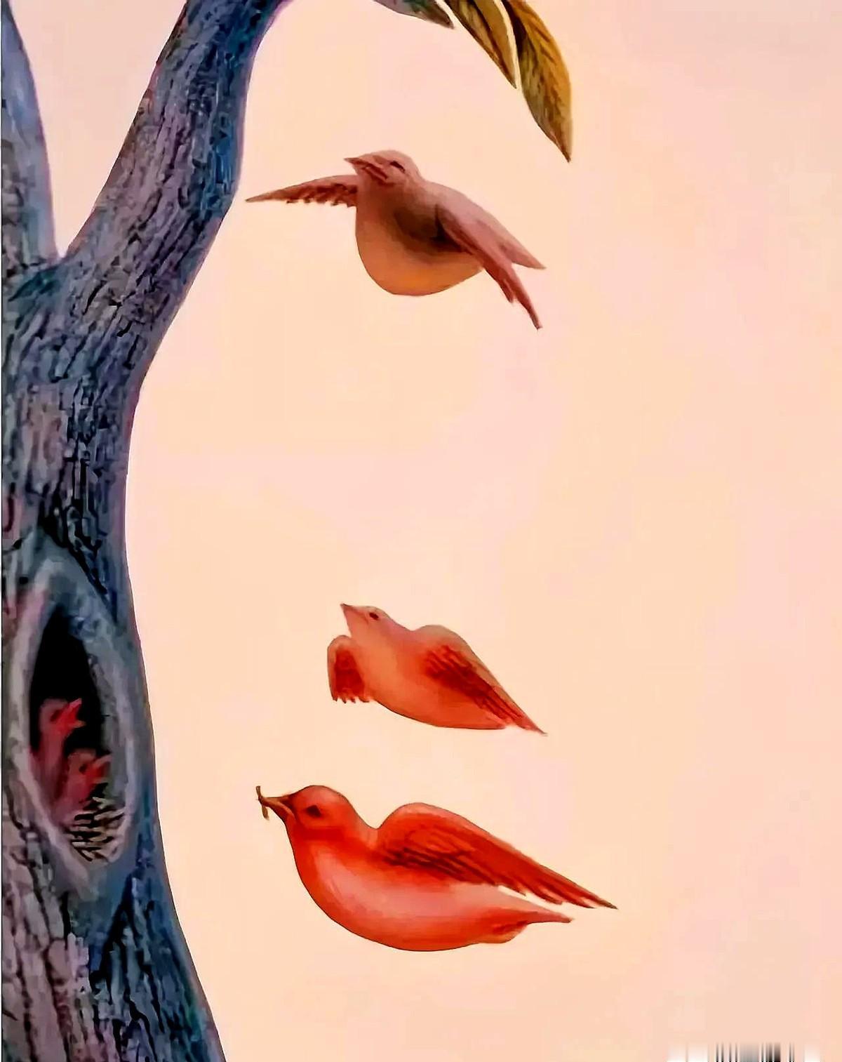 朋友圈今天又被一张“先看到女人还是小鸟”的黑白插画刷屏，据说能瞬间测出格局大小和