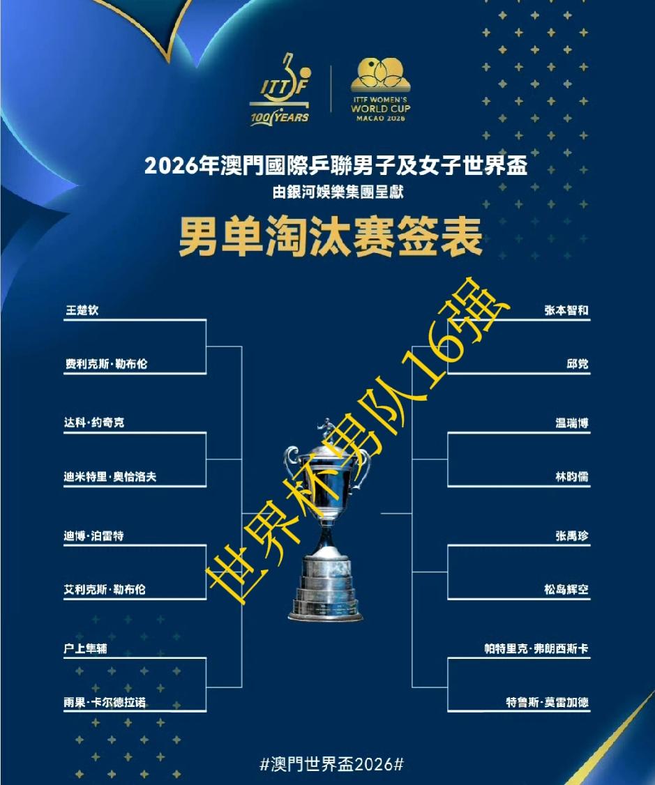 进入世界杯16强 ，哪里会有菜～鸟，国乒参赛5人，只有楚钦和小温二人出线；幸好两