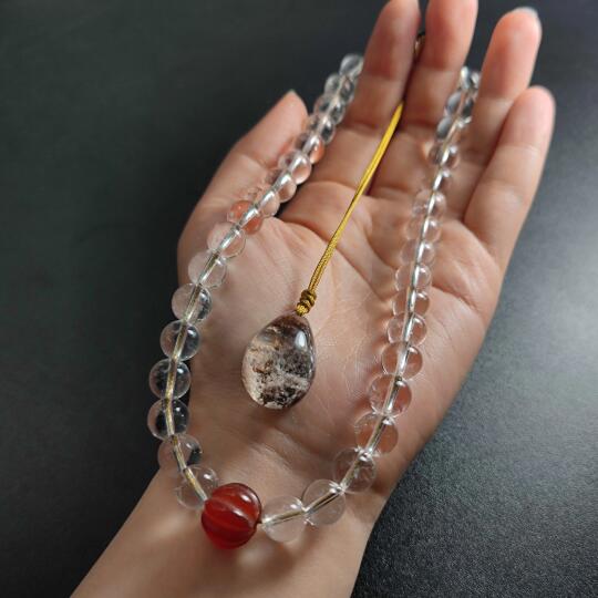 99元｜巨绝的念珠！！！白水晶十幽灵水晶坠