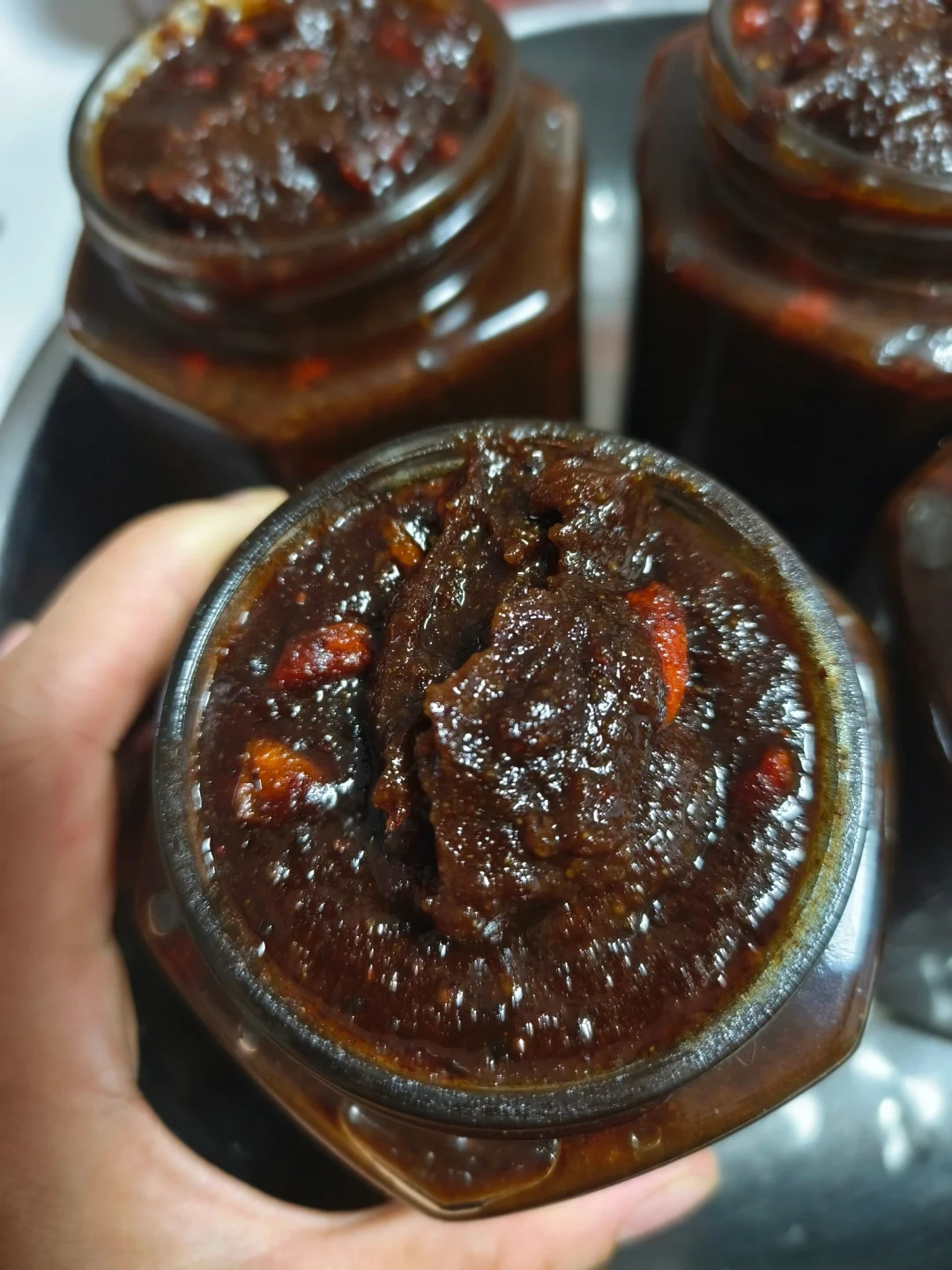 客户收到尝了后👍： 姜枣膏真材实料！味道杠杠的😍