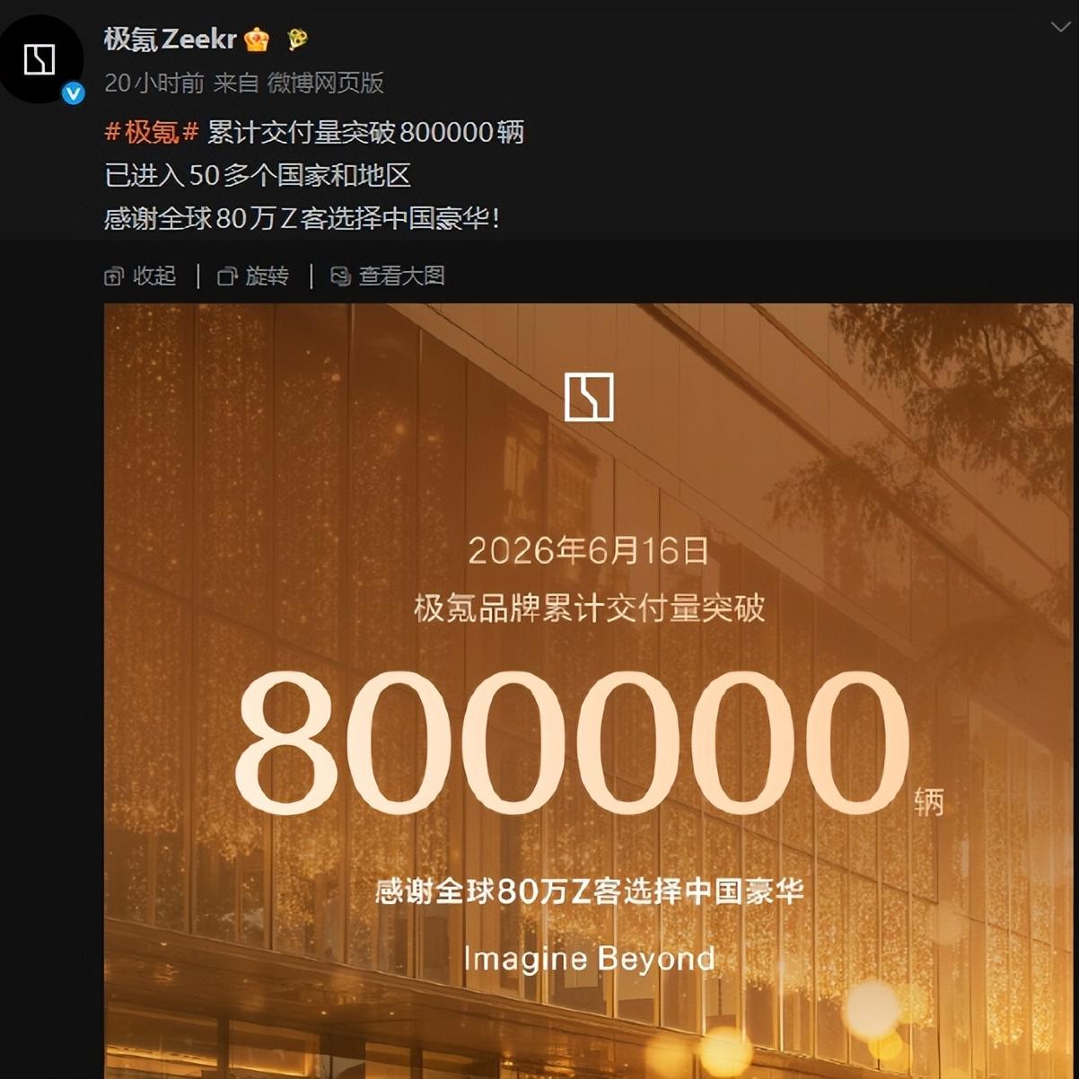 5年80万台，极氪没人搞大型发布会，没刷屏，就是一条公告！
从2021年10月交