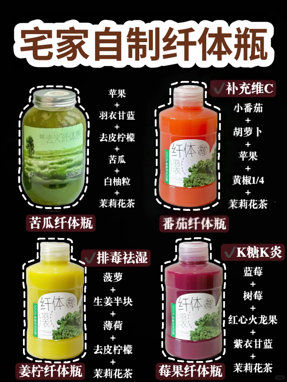 对不起了喜茶！我自制了一系列纤体瓶！