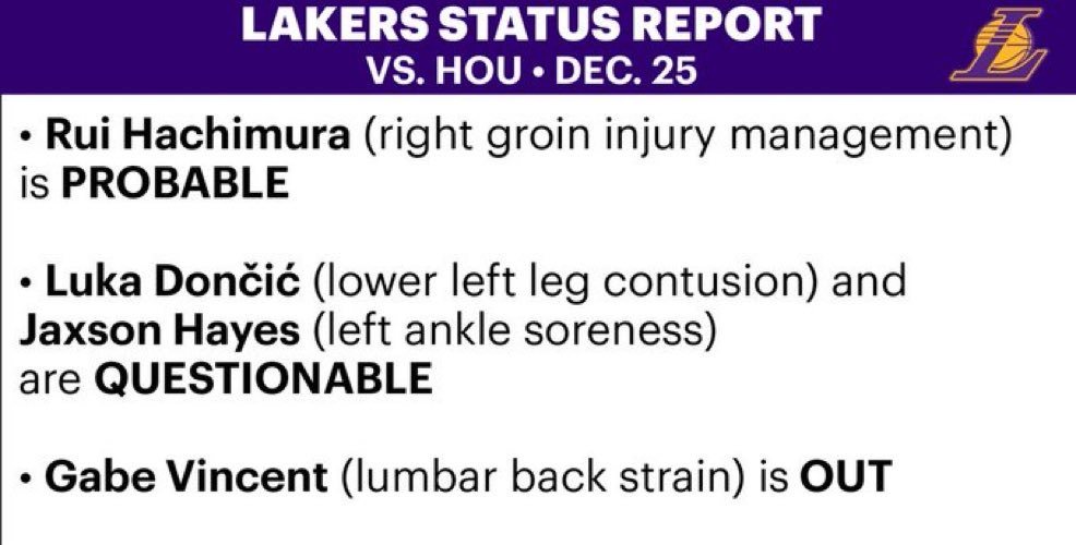 文森特更新社交媒体晒出美食，明天湖人对战火箭的圣诞大战只有文森特确认缺席不打！圣