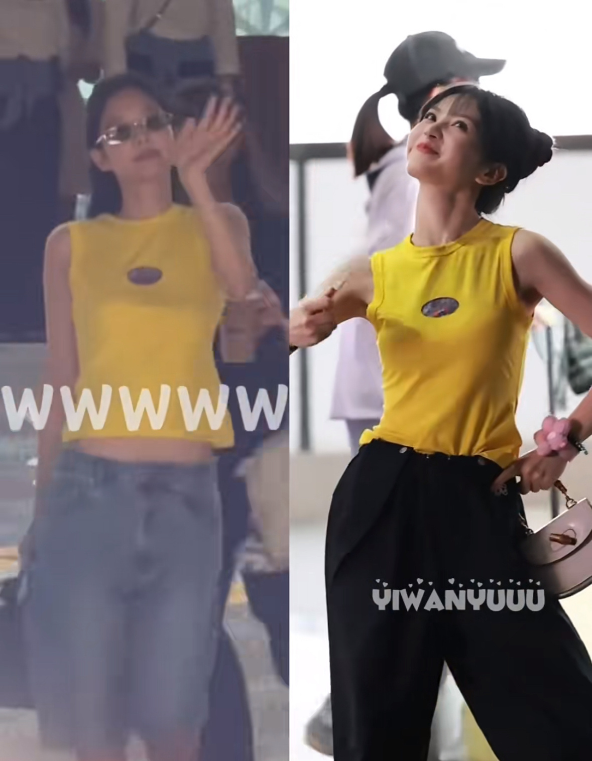 Jennie  田曦薇撞衫了，两种完全不一样的风格 ​​​