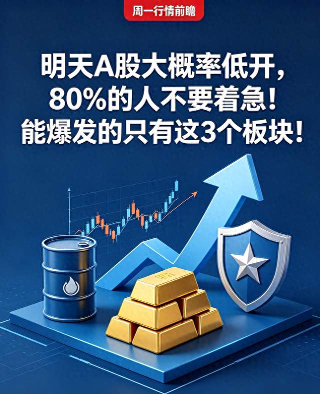 周一A股大概率低开！别急着割肉，仅有3大板块有望逆势走强