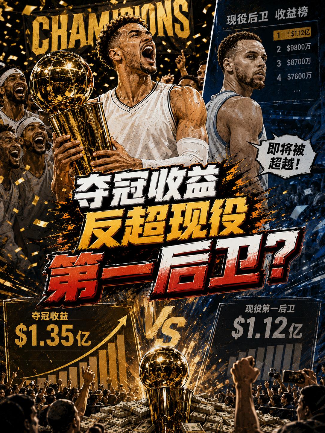 只要带领着马刺队成功夺冠，文班亚马所获得的收益真的能够反超亚历山大？可这次还是真