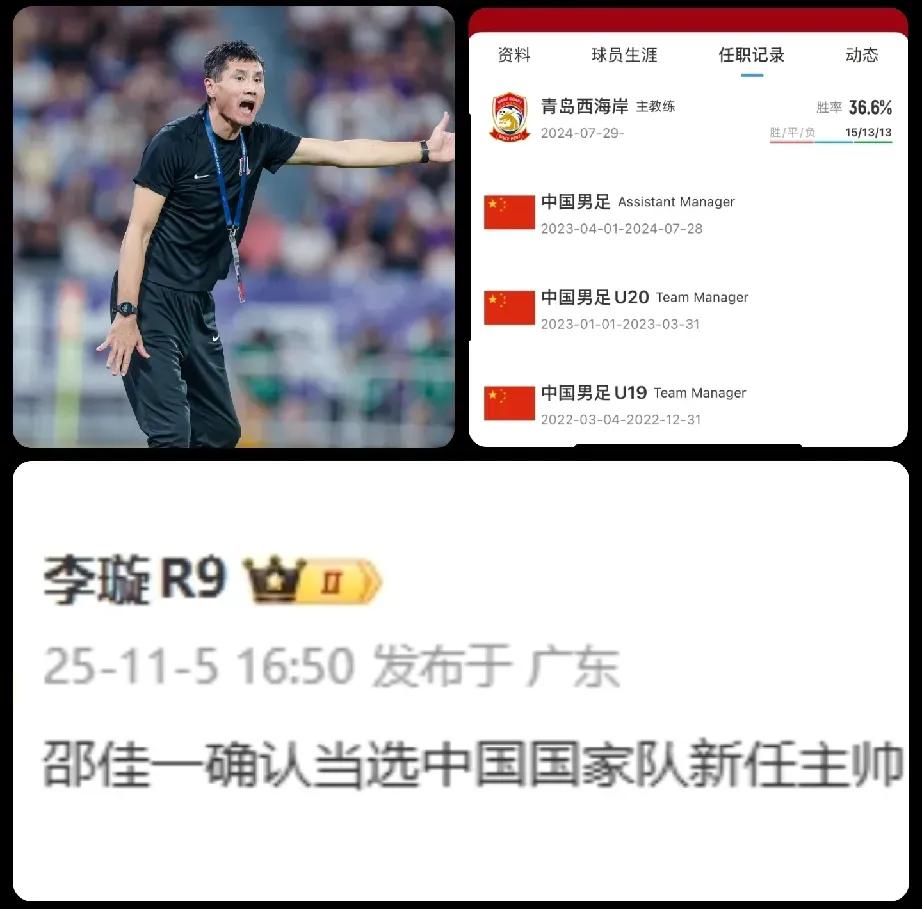 随着前国脚邵佳一成为国足新一任主帅，可能触发的一连串蝴蝶效应

1，邵佳一拟定新