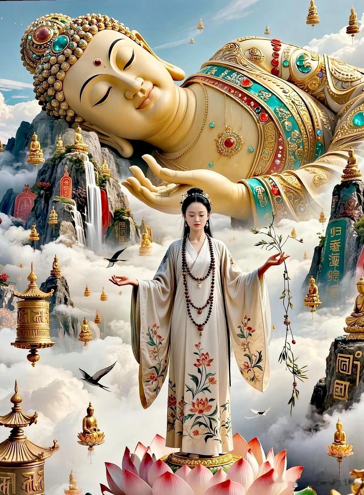 遇见卧佛，大吉大利。