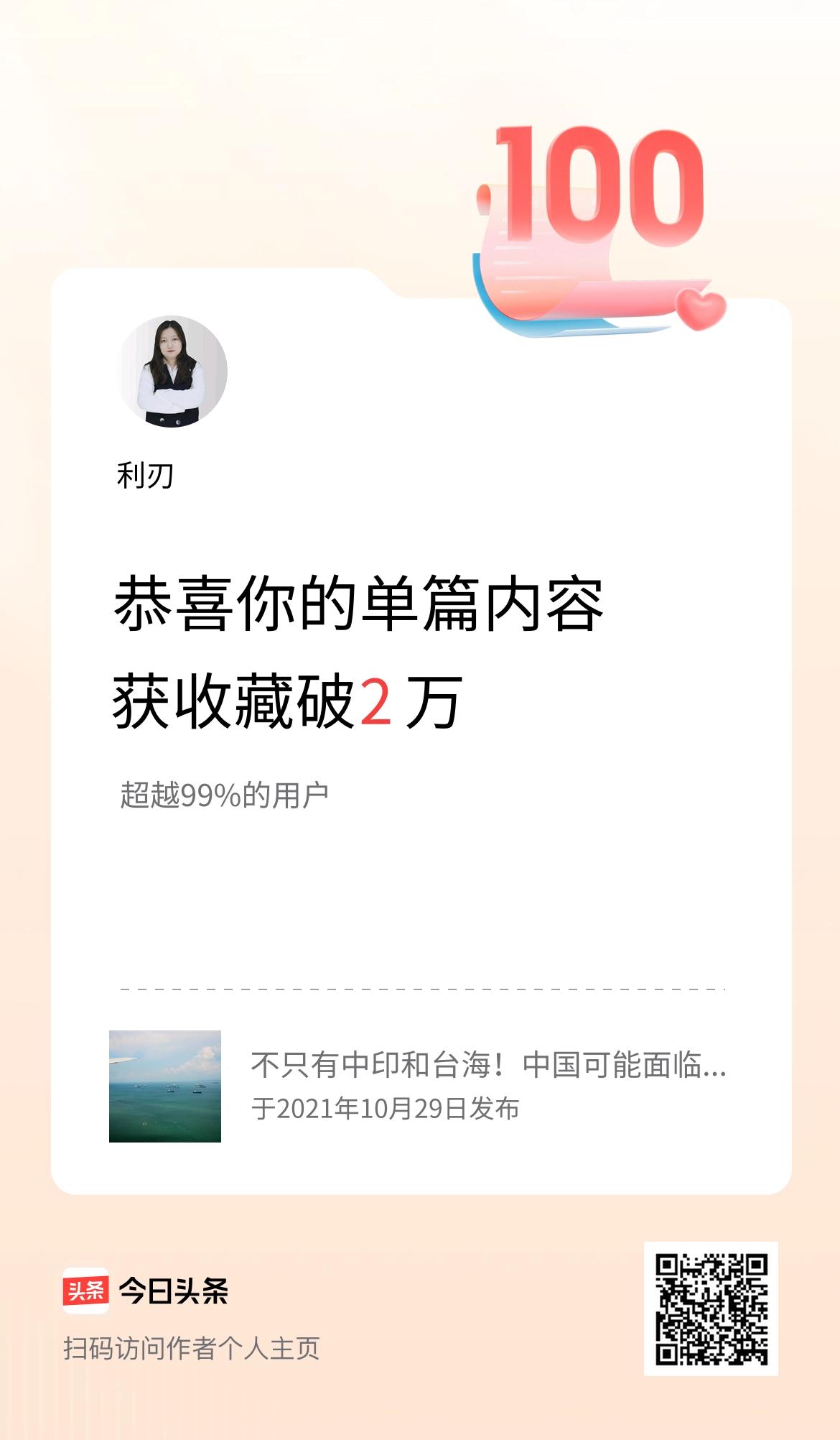 单篇内容获收藏量破2万啦！