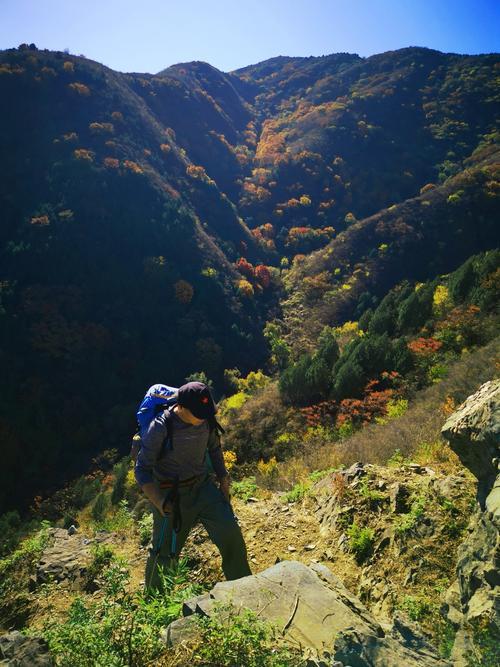 一男生在卧虎岭徒步时，意外拍到震撼一幕：山体一分为二，一边白雪皑皑、一边绿意盎然