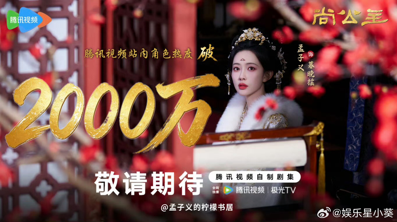 恭喜暮晚摇角色热度成功突破【两千万】🎉孟子义暮晚摇 ​​​