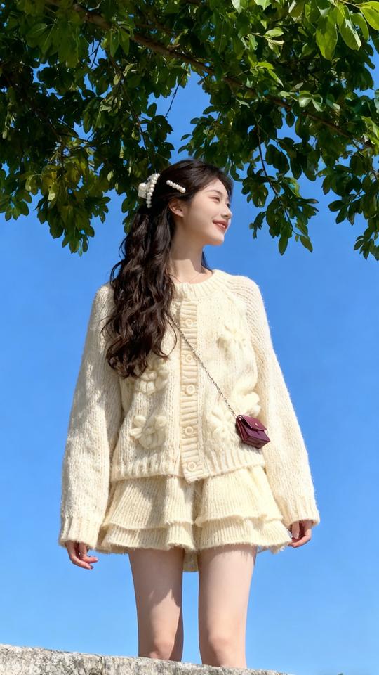 穿搭搭配 出游穿搭 小清新 蓝色治愈系 冬季穿搭