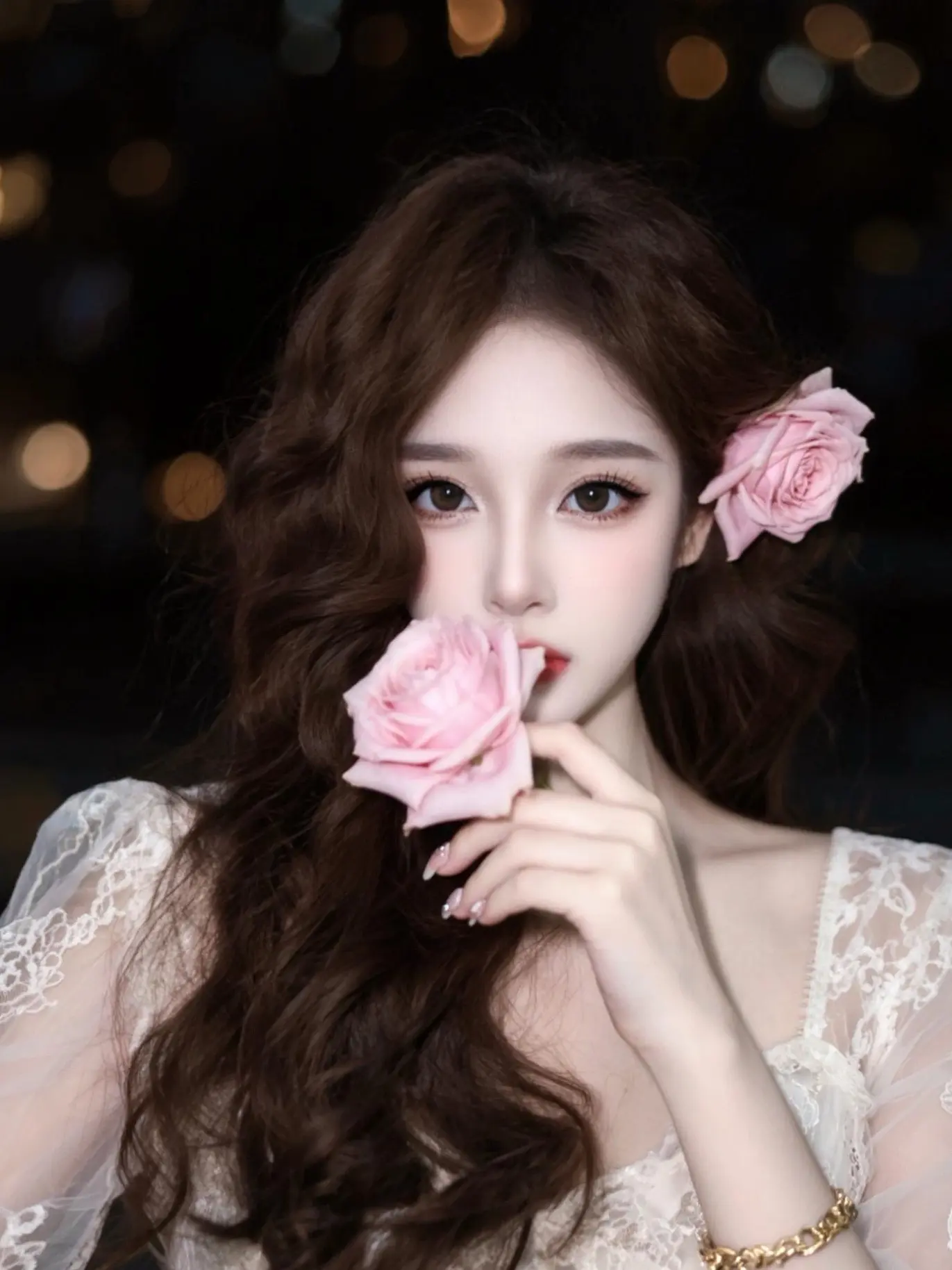 清纯美女 温柔御姐 仙气头像 又甜又欲的白月光玫瑰妆容教程 一张初恋脸