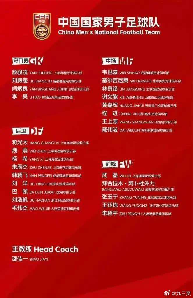武磊迎国足百场里程碑邵佳一上任后主场首秀武磊即将迎来代表中国国家男子足球队出战的