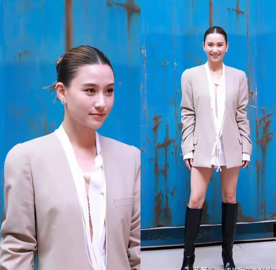 窦骁也管不了！不仔细看没看出来，何超莲的衣服是深 V？衬衫压根没系，一道缝延伸到