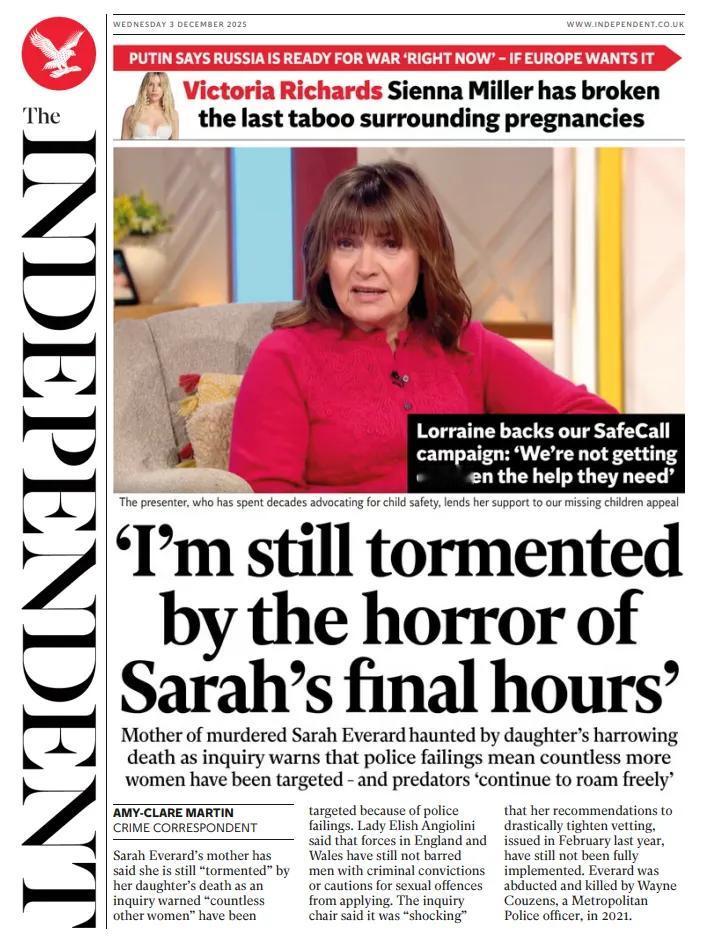 英国警察的刑事犯罪已经泛滥成灾，民众怨声载道。
《独立报》报道称，莎拉·埃弗拉德