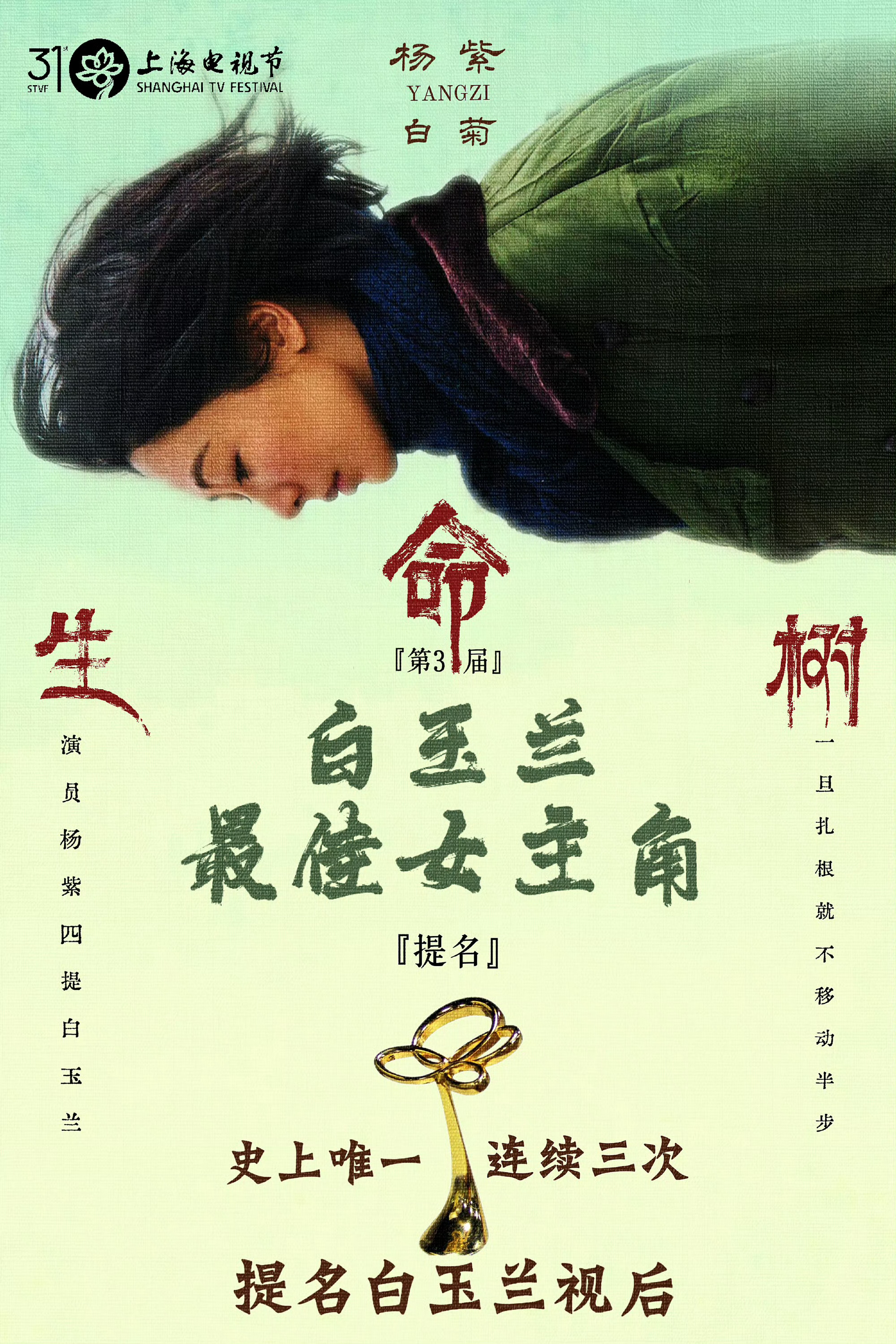 杨紫杨紫说拍生命树是做了一件了不起的事 今天是个好日子！恭喜32万人评分的口碑爆