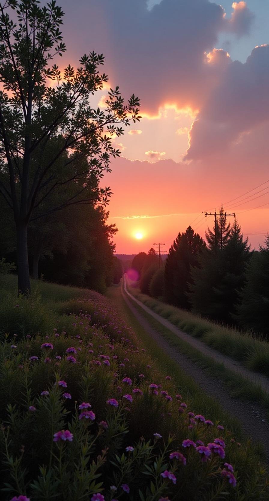 风从田野上拂过，稻浪泛起细碎的光，像大地在呼吸。归鸟的影子掠过树梢，翅膀尖儿沾着