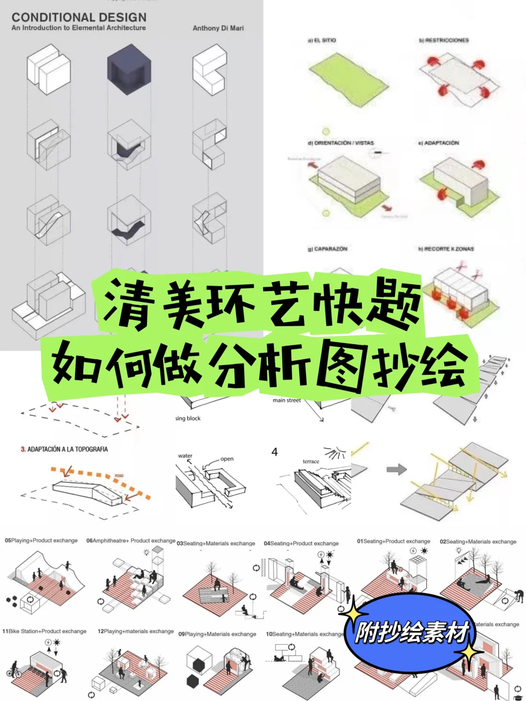 清美人谈：清华美院环艺考研快题分析图