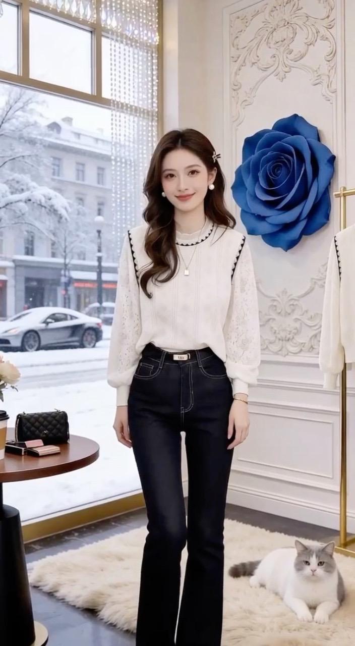 气质百搭 洋气减龄 谁穿谁好看 面料柔软舒适 蕾丝针织打底衫