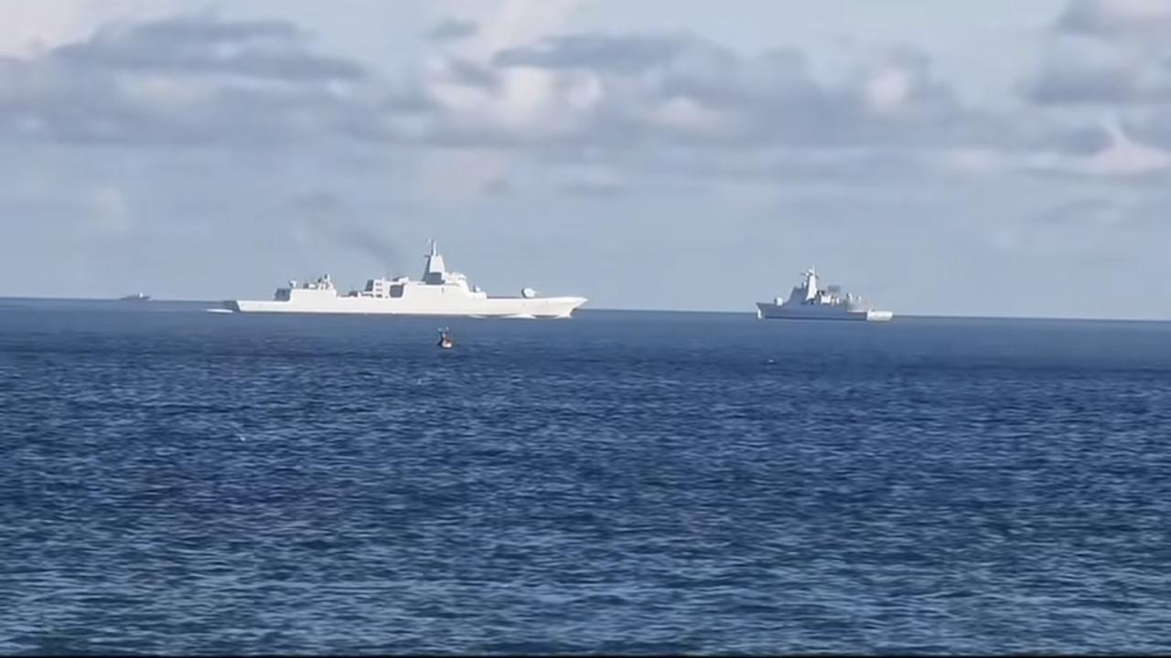 海试中的055万吨大驱，威武霸气，敌人若敢挑衅，必将面临中方的迎头痛击！