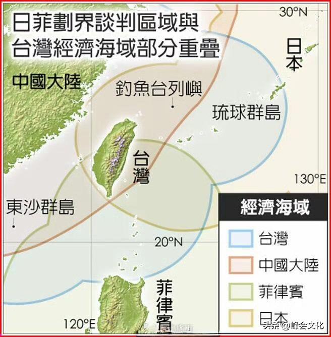 东海区域三国四方经济海域画界图。

犬牙交错，以后台湾统一后，我们应该就按照台湾