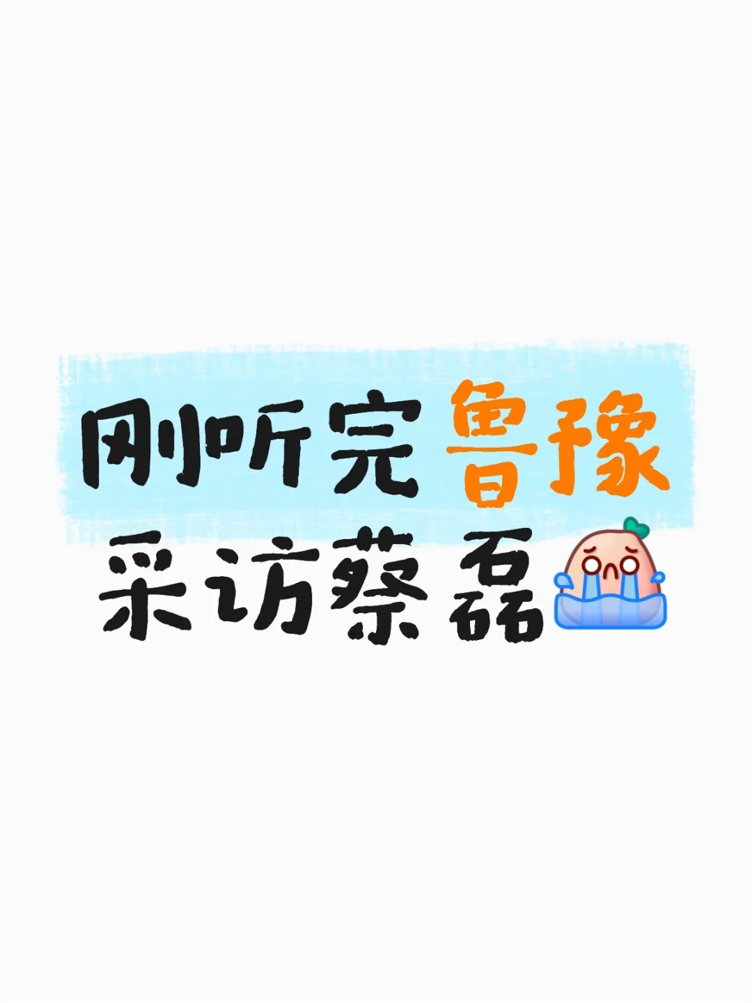 听完鲁豫采访蔡磊的疑问❓