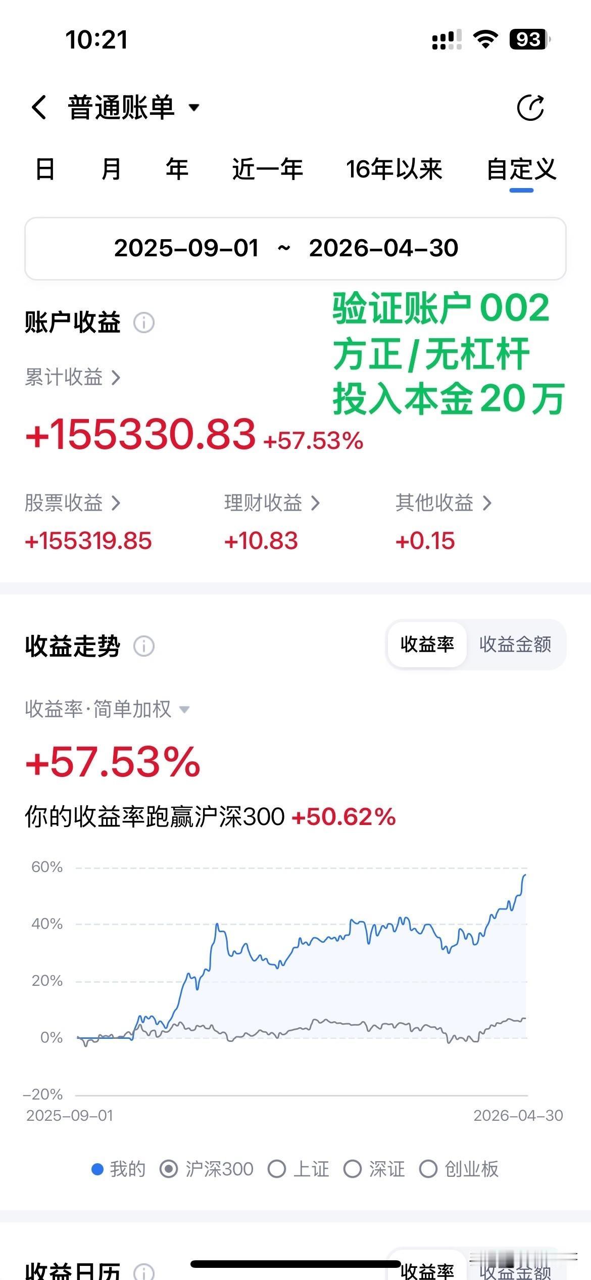 除了花期实盘001账号以外，花期系统还同步启用了4个普通账户（ 首次公开），小本