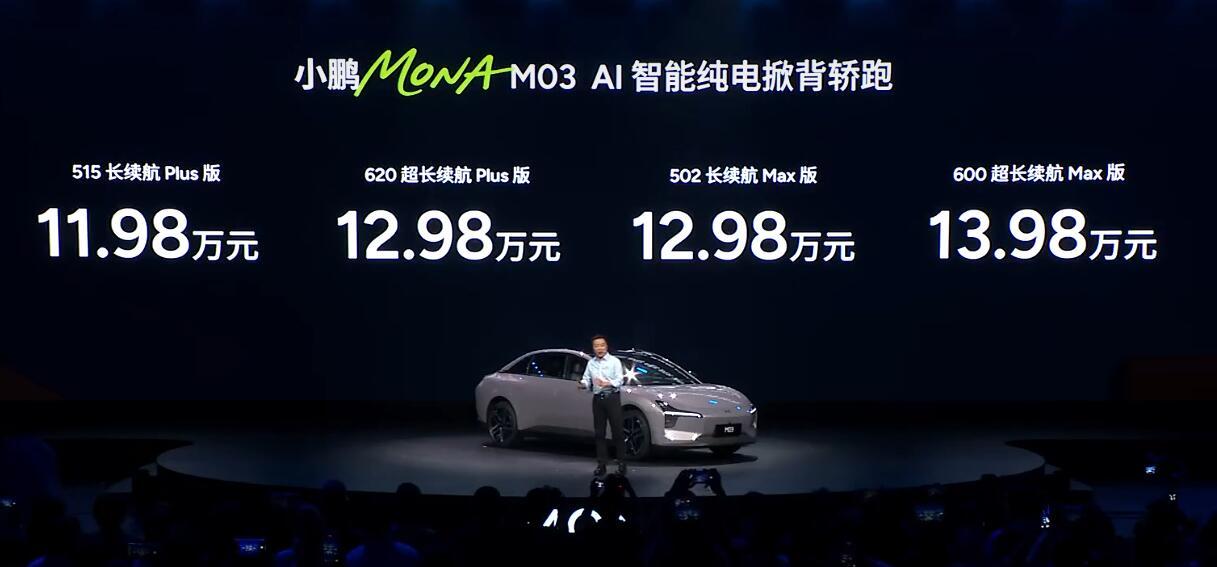 价格战持续，小鹏MONA03MAX价格惊爆全场MONA03 MAX四种续航版本 