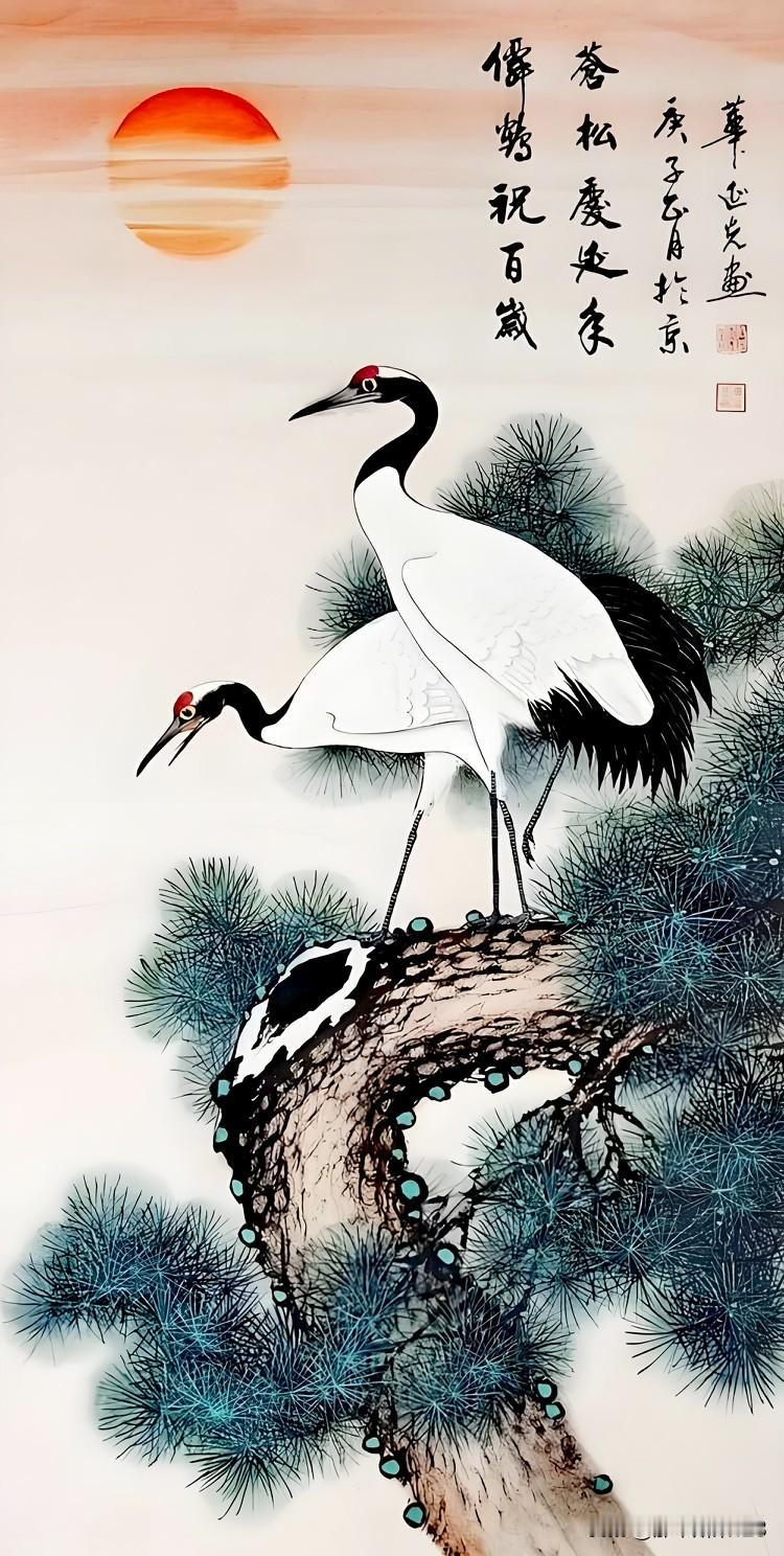 上联:闲云素影横清月(头条)
下联:野鹤仙踪立翠松(原创)
(网图侵删)