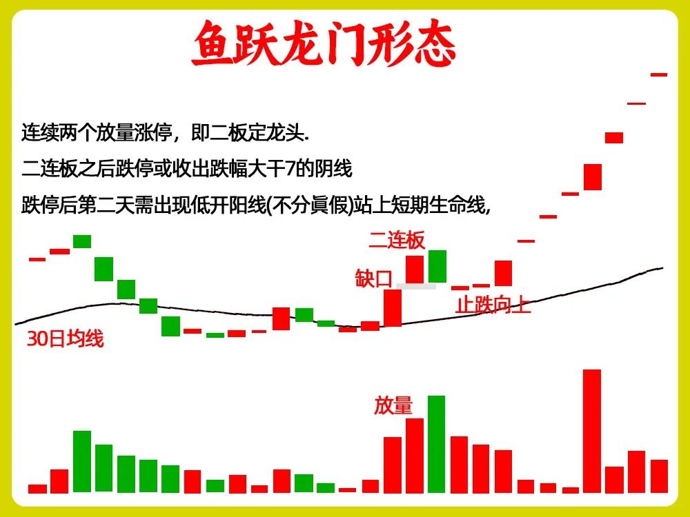 以下是各形态的核心要点总结：

1. 鱼跃龙门形态

- 特征：
   1. 连
