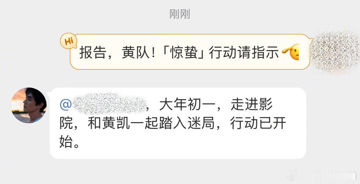 电影惊蛰无声上线微博专属私信回复，可私信严迪接收行动指令，快去试试！春节档马上有