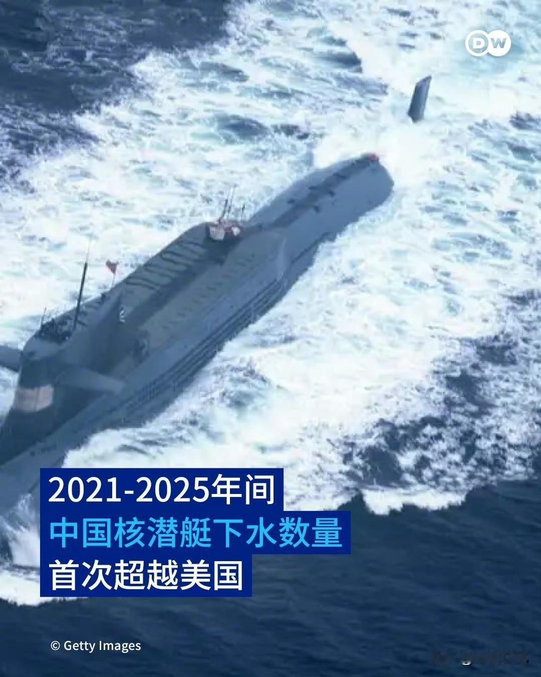 2021-2025年期间，中国核潜艇下水数量和吨位，都大幅度领先美国。

大国海