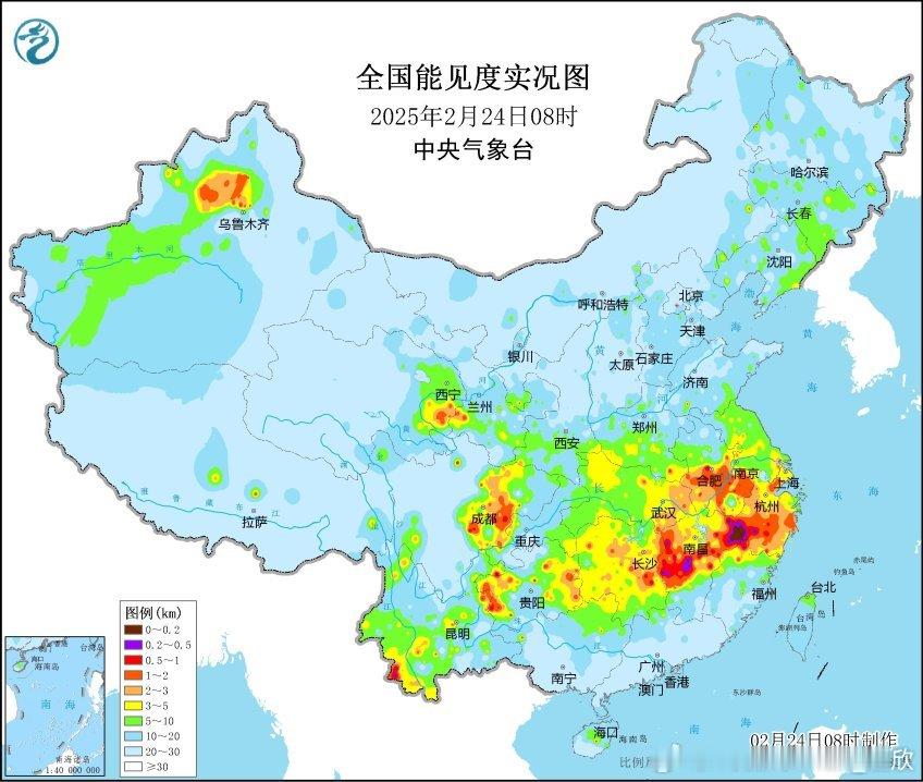 【雾】今晨在江西等地，降水暂停后，出现大雾。典型的雨后雾。抚州（临川）今晨能见度