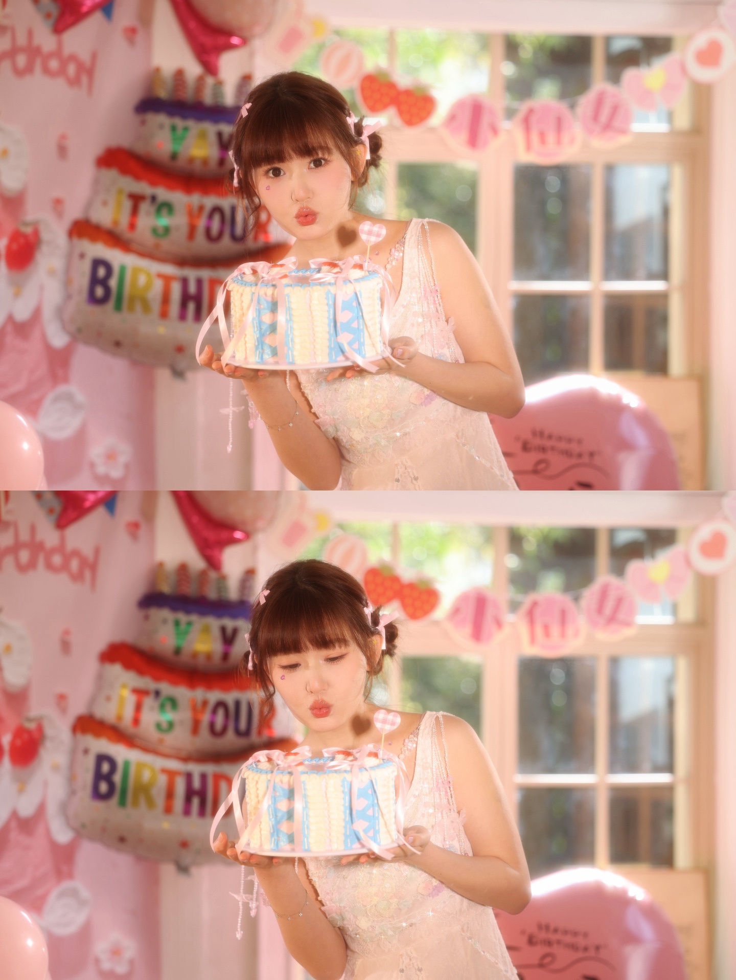  谁能拒绝甜妹的生日写真！ 软乎乎的公主风氛围感直接戳中少女心～ 灵动神态自带娇
