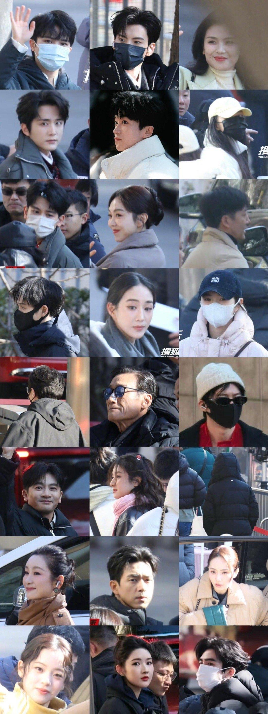 出席春晚第三次联排的明星周深、刘宇宁、李现、李昀锐、刘浩存、宋威龙、毛不易、苏有