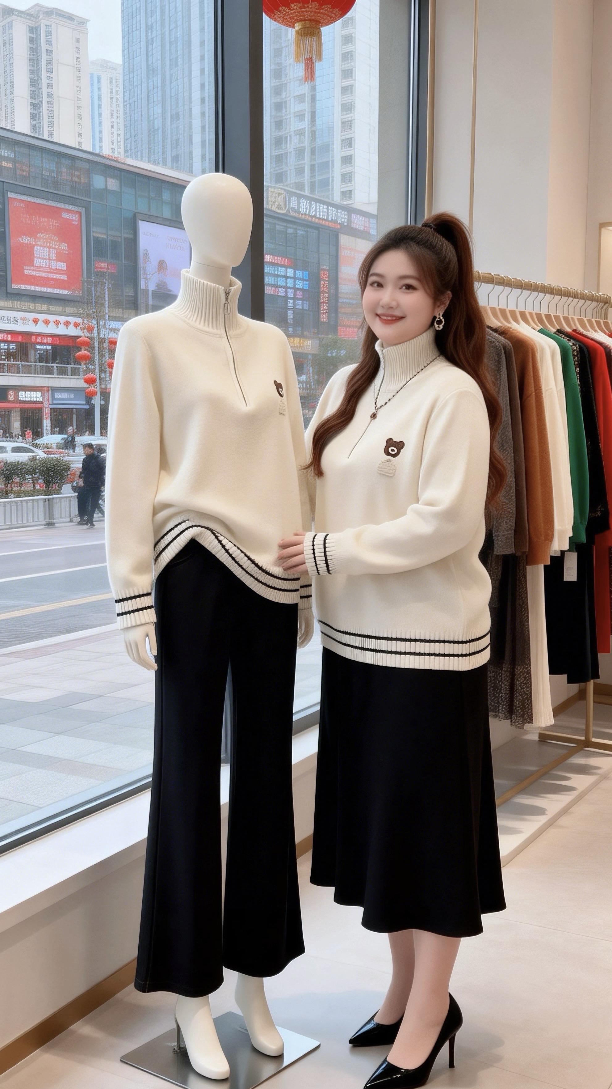 大码穿搭 红色针织衫 冬日穿搭一周不重样年底微胖女生体面穿搭新年好运红我先穿上了