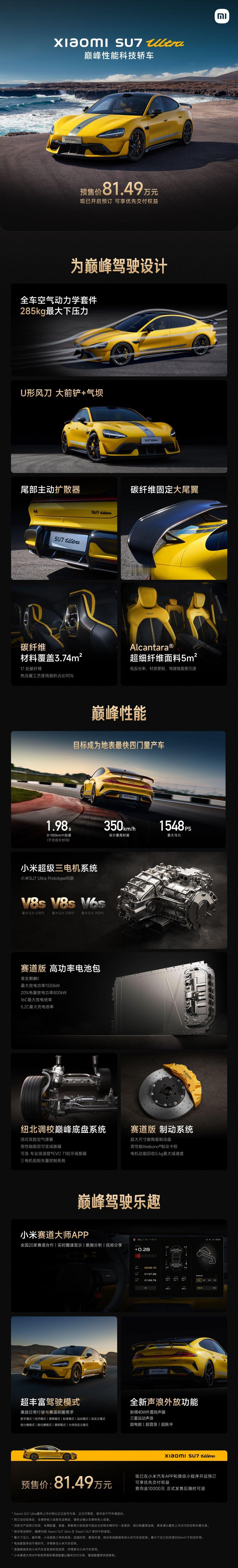 一张图看懂这次最强四门轿车su7 ultra ​​​