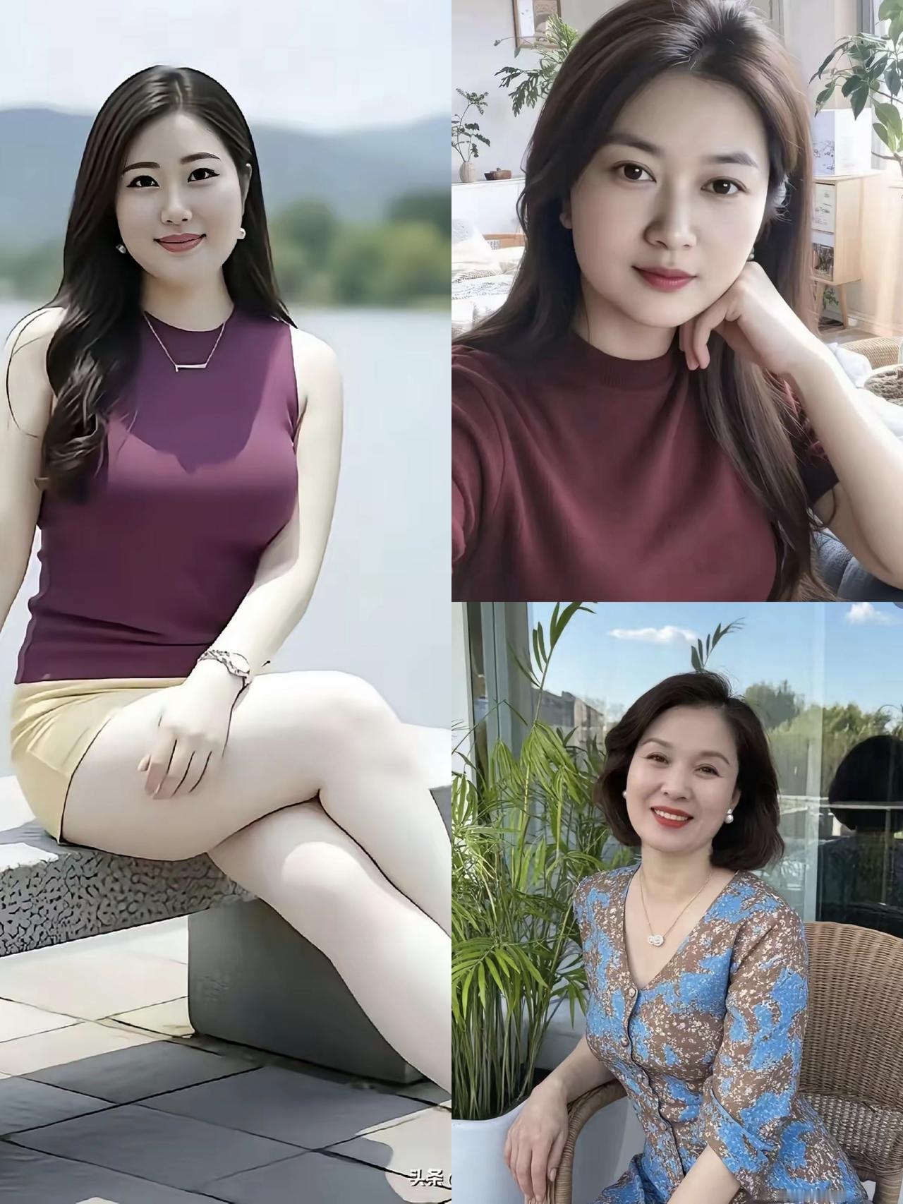 这三位美女阿姨都是50岁，你看哪个长得最年轻；哪个略显气质高；哪个感觉更老练？