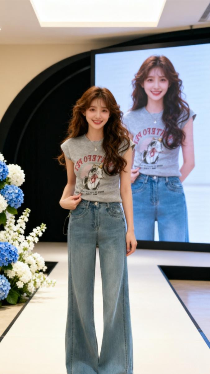 穿搭灵感制造机 审美提升穿搭 牛仔裤 阔腿牛仔 牛仔宽腿裤