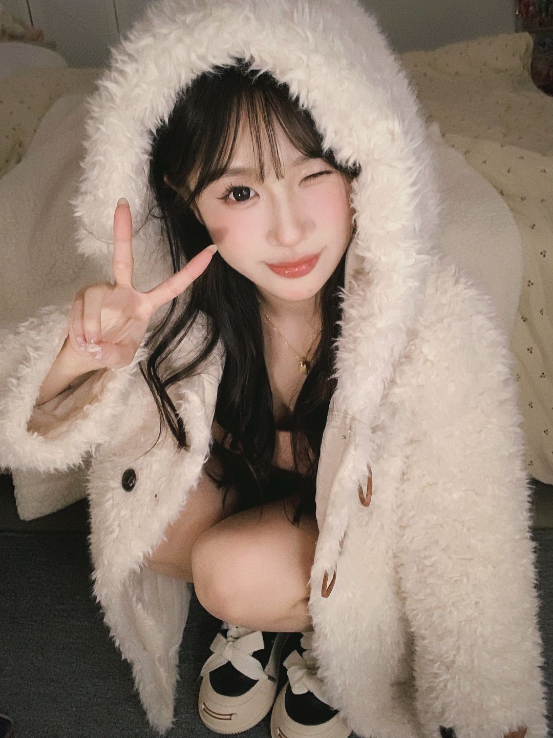 天噜!蹲姿拍照好可爱ʕ ᵔᴥᵔ ʔ